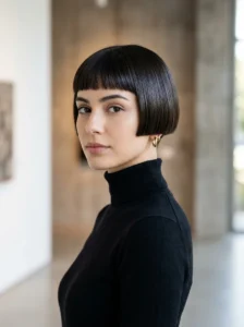 Sleek micro bob hairstyle