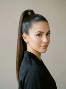 Sleek high ponytail festive hairstyle