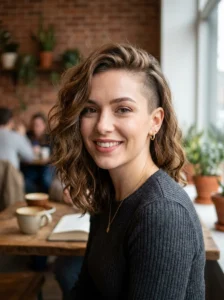 Side shaved wavy hairstyle