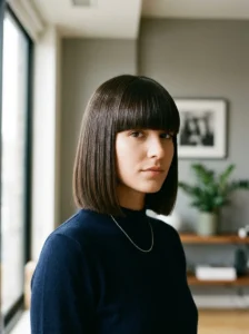 Blunt bangs hairstyle