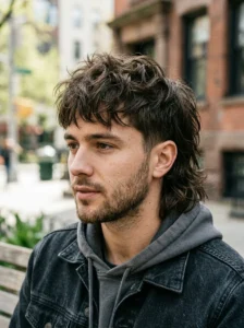 Textured soft mullet hairstyle