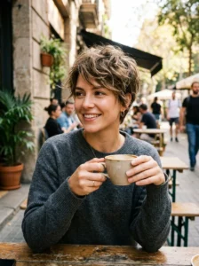 Textured crop short hairstyle