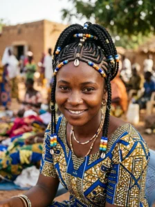Large Fulani braids hairstyle