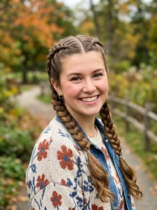Dutch braid pigtails hairstyle