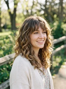 Wavy bangs hairstyle