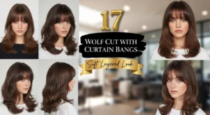 17 wolf cut with curtain bangs ideas for a soft layered look 2026, trendy face framing layered haircut inspiration for women