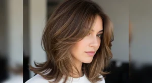 Classic wolf cut without bangs with medium layered natural texture
