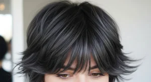 Pixie wolf cut with curtain bangs