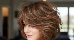 voluminous wolf cut with curtain bangs full layered hairstyle
