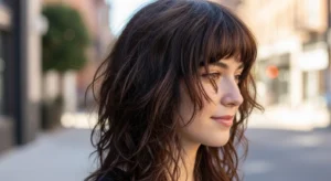 straight wolf cut with curtain bangs sleek layered hairstyle