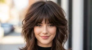 textured wolf cut with curtain bangs piecey layered hairstyle
