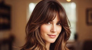 classic soft wolf cut with curtain bangs blended layered hairstyle