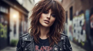 haggy wolf cut with curtain bangs and messy layers