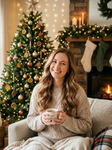 Soft loose waves hairstyle for Christmas