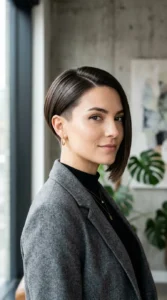 Asymmetrical pixie bob hairstyle