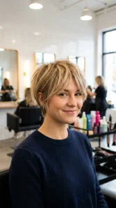 Blonde pixie bob hairstyle