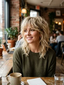 Blonde wolf cut hairstyle