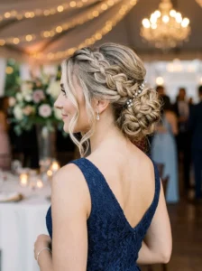 Romantic braided updo elegant prom hairstyle