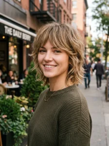 Classic short shag hairstyle