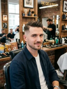 Comb over faded undercut hairstyle