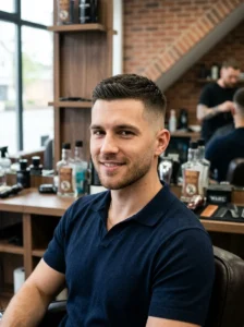 Textured quiff with faded undercut