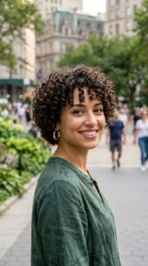 Curly pixie bob hairstyle