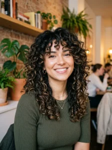 Long curly shag with volume and textured curls