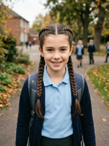 Double braids school hairstyle