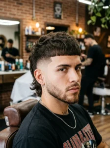 Edgar style faded mullet haircut