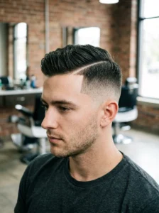 Hard part faded undercut hairstyle