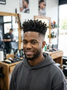 High top short locs hairstyle