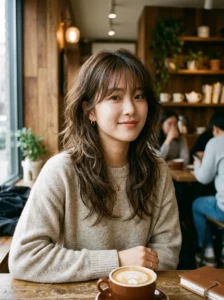 Korean wolf cut hairstyle