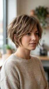 Layered pixie bob hairstyle
