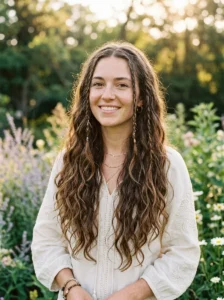 Brown wavy hair with baby braids soft natural style