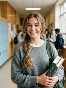 Loose side braid hairstyle
