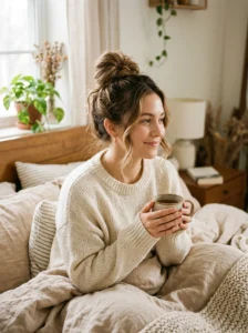 Messy bun easy school hairstyle