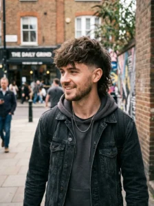 Messy modern faded mullet hairstyle