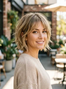 Modern layered shag hairstyle