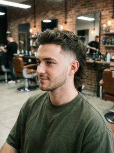 Modern clean faded mullet hairstyle