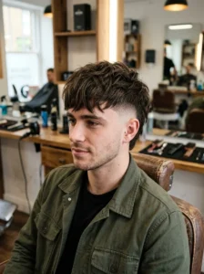 Modern wolf cut for men with skin fade clean and stylish look