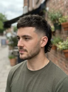 Short faded mullet hairstyle