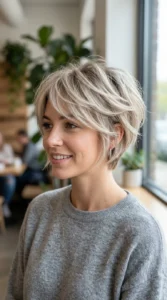Feathered pixie bob hairstyle