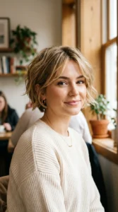 Modern soft pixie bob hairstyle