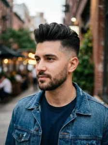 Pompadour faded undercut hairstyle