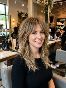 Razor cut layered hairstyle