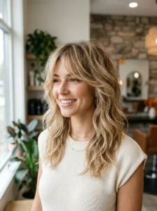Soft shag haircut with feathered layers