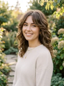 Shaggy medium cut with face framing waves