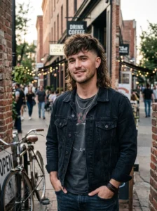 Shaggy faded mullet hairstyle