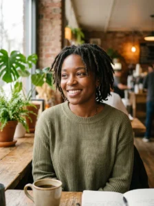 Short freeform locs hairstyle