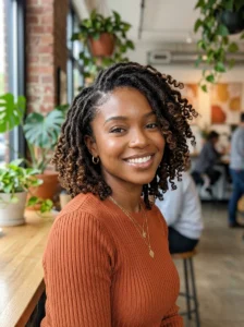 Curly ends locs hairstyle